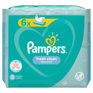 Servetele umede Pampers Fresh Clean (6x52 buc), 312 buc
