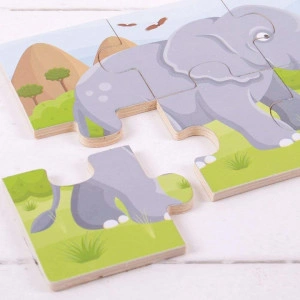 Set 3 puzzle din lemn - Jungla Vesela - BigJigs - Img 4
