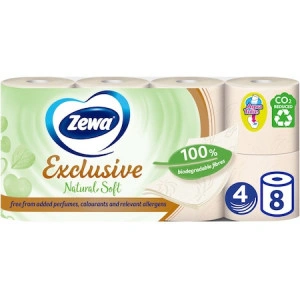 Hartie igienica Zewa Exclusive Natural Soft, 4 straturi, 8 role
