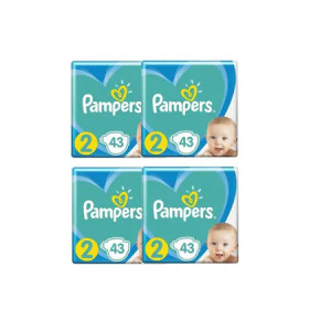 Pachet 4 x Scutece Pampers New Born - nr.2, 4-8 kg, 43 buc (172 buc)