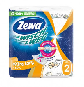Prosoape de hartie Zewa Wisch&Weg Design, 2 straturi, 2 role, 72 foi