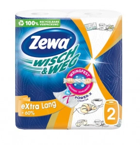 Prosoape de hartie Zewa Wisch&Weg Design, 2 straturi, 2 role, 72 foi