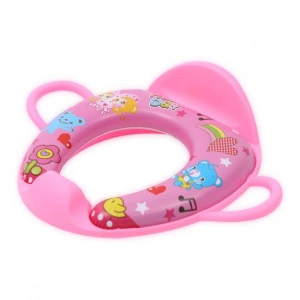 Reductor moale pentru toaleta, cu manere si spatar, Lorelli, Pink Heart
