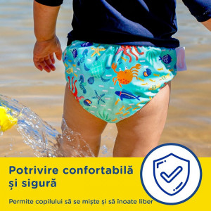 Scutec-chilotel pentru baie refolosibil, Huggies, nr 5-6, 13+ kg, 1 buc, UnderSea - Img 3