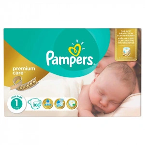 Scutece Pampers Premium Care 1 New Baby Jumbo Pack 108 buc