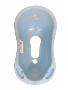 Cada de baie 84 cm cu dop cu covor antiderapant , Bear Dark Blue