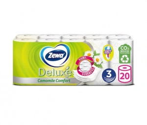 Hartie igienica Zewa Deluxe Camomile Comfort, 3 straturi, 20 role