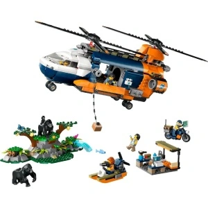 LEGO CITY ELICOPTERUL UNUI EXPLORATOR AL JUNGLEI LA TABARA DE BAZA 60437