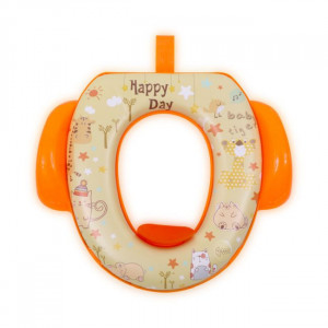 Reductor moale pentru toaleta, cu manere, Lorelli, Orange Animals - Img 2