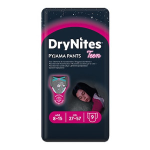 Scutece-chilotel pentru noapte Huggies DryNites 8-15 ani, Fete, 27-57 kg, 9 buc