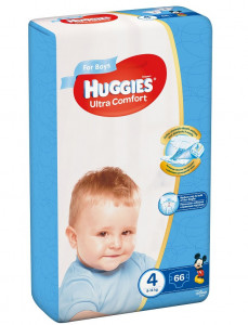 Scutece Huggies Ultra Confort Mega Pack 4, Baieti, 8-14 kg, 66 buc