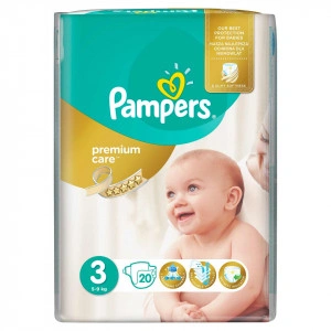 Scutece Pampers Premium Care Nr.3, Midi, 5-9 kg, Small Pack 20 buc