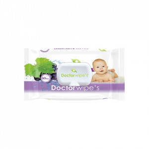 Servetele Umede Doctor Wipes Grapes 60 buc Cu Capac - Img 3