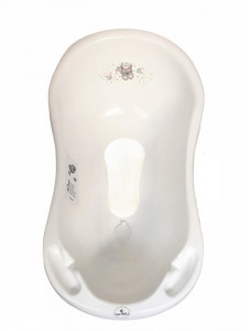 Cada de baie 84 cm cu dop cu covor antiderapant , Bear White - Img 2