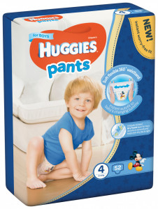 Scutece-chilotel Huggies Mega Pack, Nr.4, Baieti, 9-14 kg, 52 buc