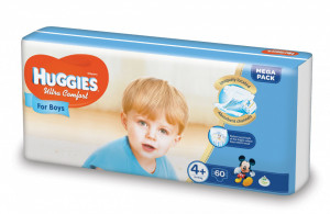 Scutece Huggies Ultra Confort Mega Pack 4+, Baieti, 10-16 kg, 60 buc
