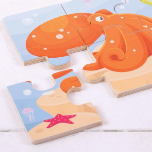 Set 3 puzzle din lemn - Lumea acvatica - BigJigs - Img 3