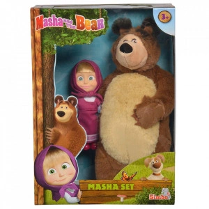 Set Masha and The Bear - papusa Masha 12 cm si ursulet de plus 25 cm - Img 3