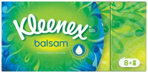 Batiste igienice uscate Kleenex Balsam, 8 pachete cu 9 batiste