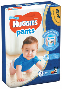 Scutece-chilotel Huggies Mega Pack, Nr.3, Baieti, 6-11 kg, 58 buc