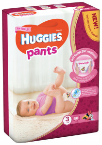 Scutece-chilotel Huggies Mega Pack, Nr.3, Fete, 6-11 kg, 58 buc