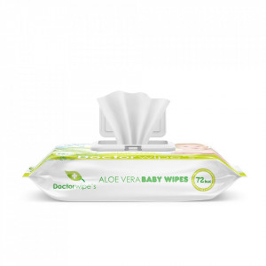 Servetele Umede Doctor Wipes Aloe Vera 72 buc Cu Capac - Img 3