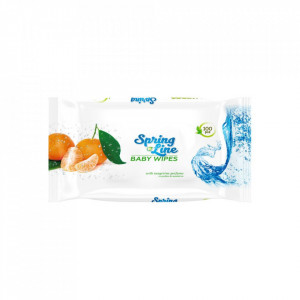 Servetele umede Spring Line Baby Extract de mandarine 100 buc - Img 2
