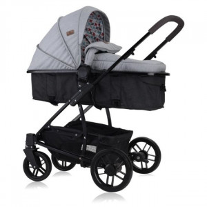 Set Carucior 3 in 1, S 500, cos auto inclus, Lorelli, Grey & Black Cross - Img 3