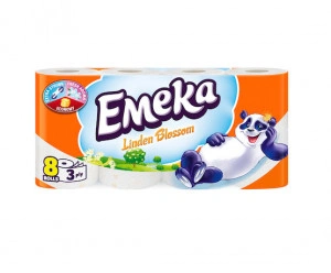 Hartie igienica Emeka Linden Blossom, 3 straturi, 8 role,