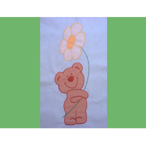 Lenjerie patut cu broderie Hubners Ursuletul Florar, 4 piese, verde - Img 2