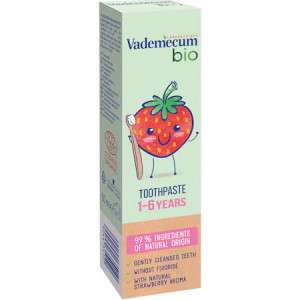 Pasta de dinti pentru copii Vademecum Bio, 1-6 ani, aroma capsuni, 50ml