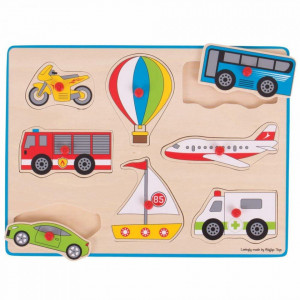 Puzzle din lemn incastru - Vehicule - Img 3