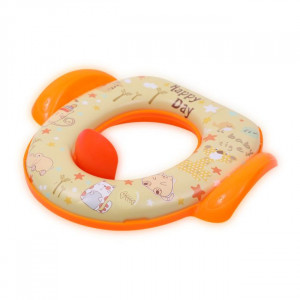 Reductor moale pentru toaleta, cu manere, Lorelli, Orange Animals - Img 1