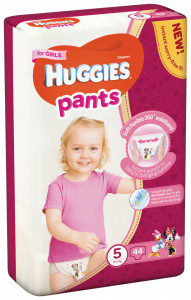 Scutece-chilotel Huggies Mega Pack, Nr.5, Fete, 12-17 kg, 44 buc