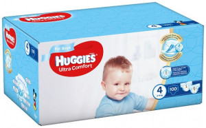 Scutece Huggies Ultra Confort BOX 4, Baieti, 8-14 kg, 100 buc
