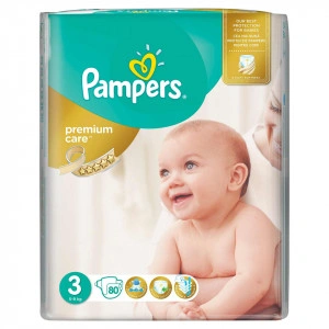 Scutece Pampers Premium Care 3 Midi Jumbo Pack 80 buc