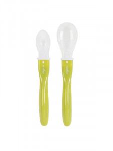 Set 2 lingurite din silicon Nuvita, Verde