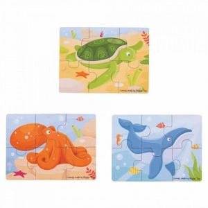 Set 3 puzzle din lemn - Lumea acvatica - BigJigs