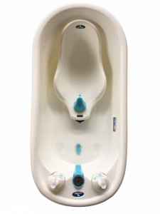 Set cadita 88 cm cu termometru, reductor si accesorii, White Blue - Img 2