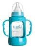 Biberon 0-3 luni din Sticla 120 ml Gat Larg cu Protectie Plastic U-GROW A-1009 - Img 3