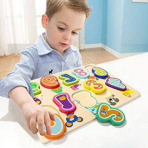 Puzzle din lemn - Numere si animalute - Img 2