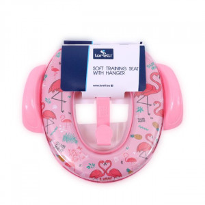 Reductor moale pentru toaleta, cu manere, Lorelli, Pink Flamingo - Img 1