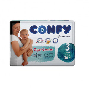 Scutece Confy Premium, Nr.3, Midi, 4-9 kg, 36 Buc