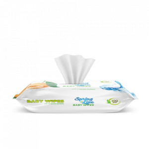 Servetele umede Spring Line Baby Extract de mandarine 100 buc - Img 3
