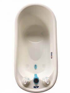 Set cadita 88 cm cu termometru, reductor si accesorii, White Blue - Img 3