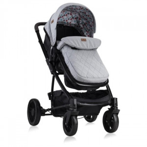 Set Carucior 3 in 1, S 500, cos auto inclus, Lorelli, Grey & Black Cross - Img 5