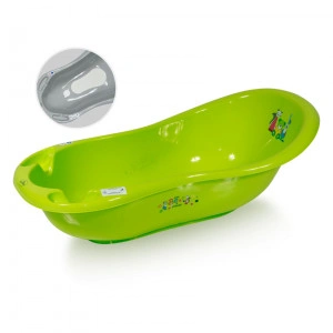 Cada de baie 100 cm cu dop cu covor antiderapant , Green Little Bear