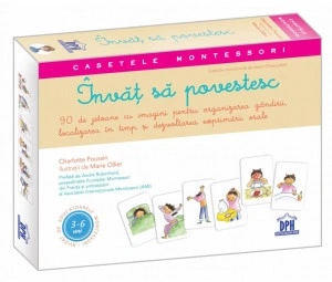 Casetele Montessori - Invat sa povestesc - caseta cu un gihid de 32 de pagini si 90 de jetoane pentru relatat povesti