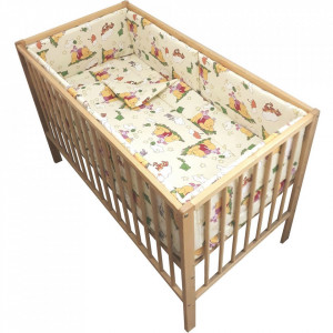 Lenjerie patut - Ursuletul si amicii, 5 piese, crem