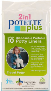Pachet economic Potette Plus albastru: olita portabila + liner reutilizabil + 10 pungi biodegradabile - Img 5